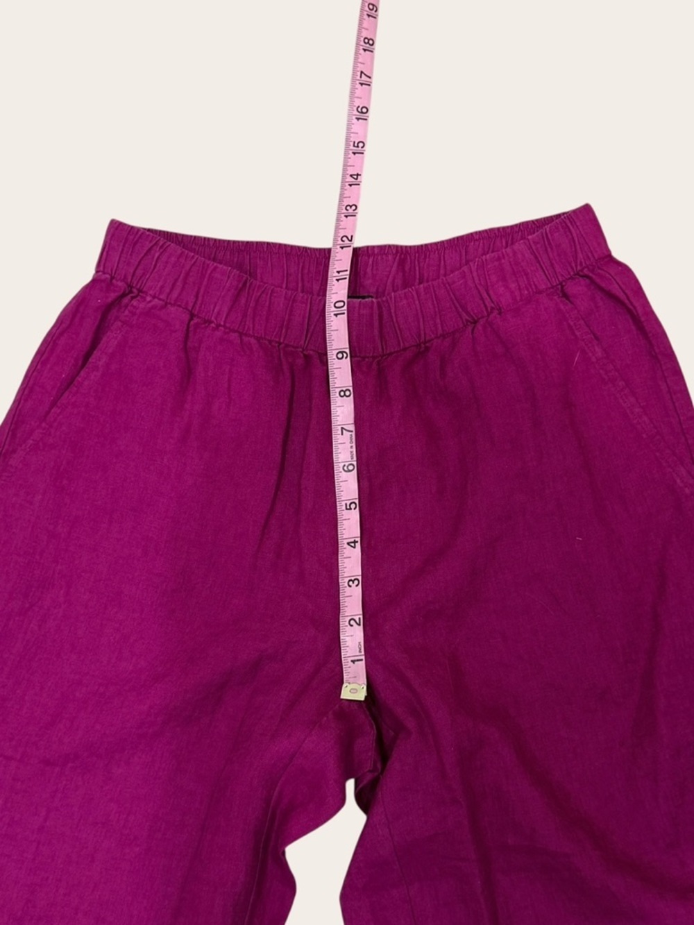 Eileen Fisher Organic Linen Crop Wide Pant & Round Neck Long Vest Set Sangria XS - Picture 13 of 16